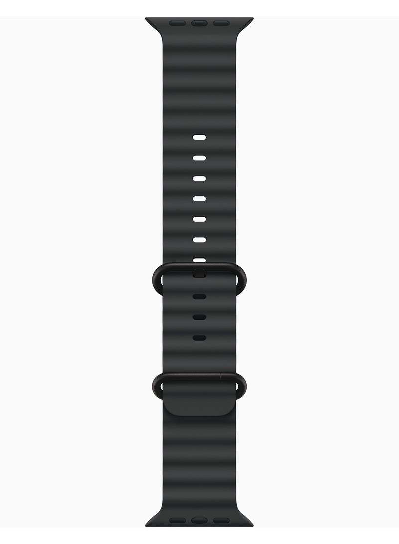 Apple Watch Ultra 3 GPS + Cellular 49mm (Middle East Version) Black Titanium Case With Black Ocean Band - Image 3
