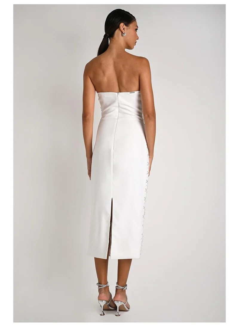 Carmen Steffens  Off-White Luxury Strapless Dress for Women | Best Price UAE