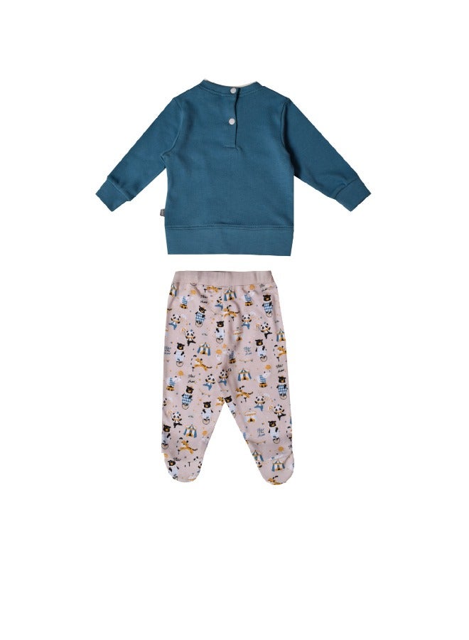 Junior High Quality Cotton Blend and comfy Pajama Set " T-Shirt & Printed Pants " - Image 2