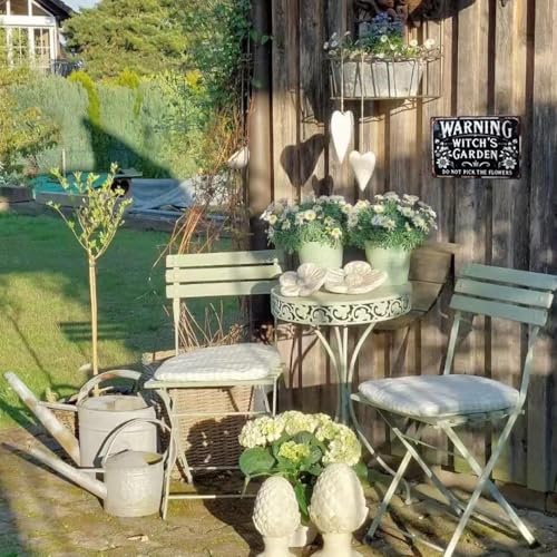 ERLOOD Warning Witch's Garden Do Not Pick The Flowers Metal Tin Sign Vintage Wall Decoration Home Garden Kitchen Art Sign 8 x 12 - Image 4