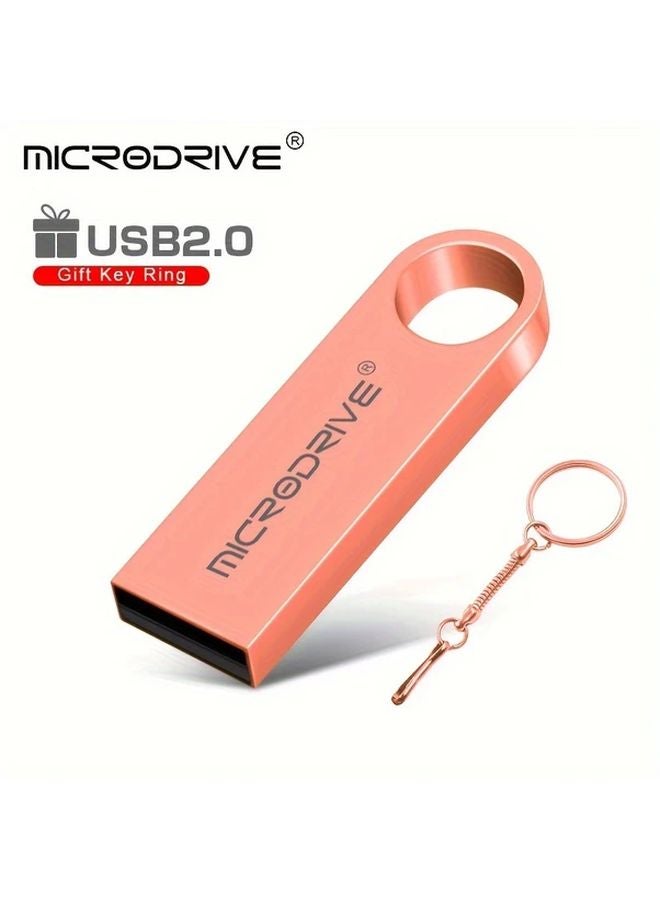 Rose Color 8GB USB Flash Drive With Key Ring High Speed Pen Drive Memory Stick - Image 1