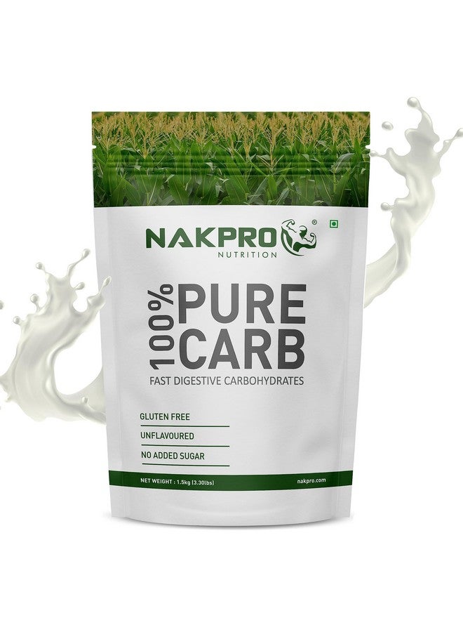 NAKPRO NAKPRO 100% PURE CARB | High Calorie Carbohydrate for Weight Gain & Mass Gain | Easy Mixing, Fast Digesting Supplement Powder (1.5 Kg, Unflavoured)  - Image 1