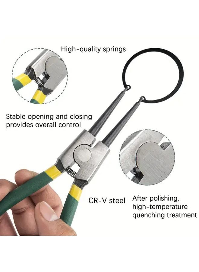 4 Pieces Snap Ring Pliers Set Heavy Duty CR V Steel Internal External Circlip Tools - Image 3