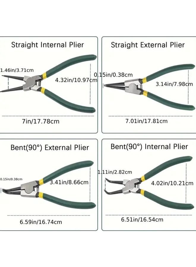 4 Pieces Snap Ring Pliers Set Heavy Duty CR V Steel Internal External Circlip Tools - Image 5