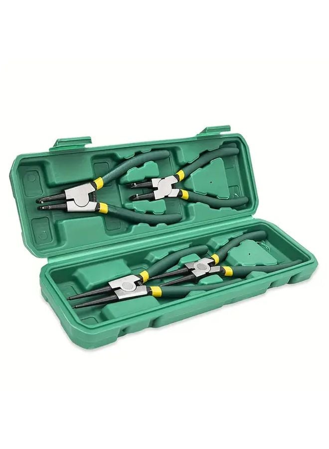 4 Pieces Snap Ring Pliers Set Heavy Duty CR V Steel Internal External Circlip Tools - Image 1