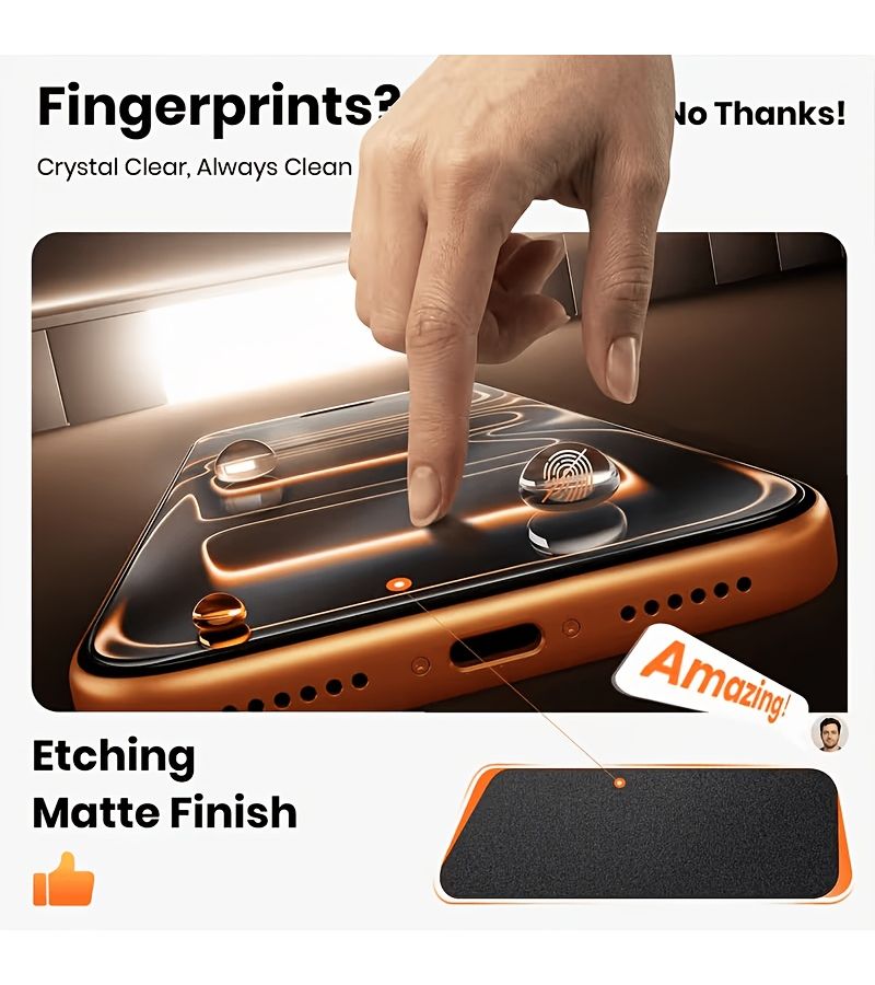 2Pcs Full Coverage Matte Frosted Privacy Screen Protector 9H Hardness Edge Protection Anti Drop Anti Scratch Easy Installation Bubble Free Compatible With iPhone 16e - Image 4