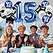 TagreSpike Happy 15th Birthday Balloons Decorations Navy Blue Black White Fifteen Balloons Number 15 Foil Star Balloon Hello 15 Birthday Latex Balloons for Boys Girls 15 Years Old Bday Party Supplies - Image 4