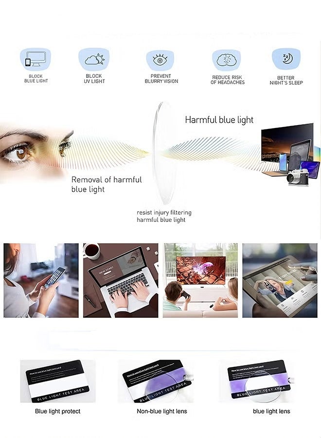 Happy D Blue Light Glasses for Women Men Round Lightweight Eyeglasses Oval Eyewear Glasses Anti Blue Light Blocking Eye Glasses for Reading Gaming Computer Anti Radiation UV Ladies Eyeglass Clear - Image 4