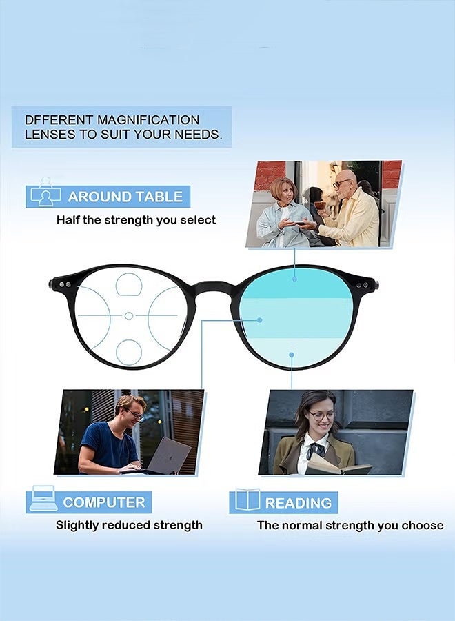 Happy D Blue Light Glasses for Women Men Round Lightweight Eyeglasses Oval Eyewear Glasses Anti Blue Light Blocking Eye Glasses for Reading Gaming Computer Anti Radiation UV Ladies Eyeglass Clear - Image 2