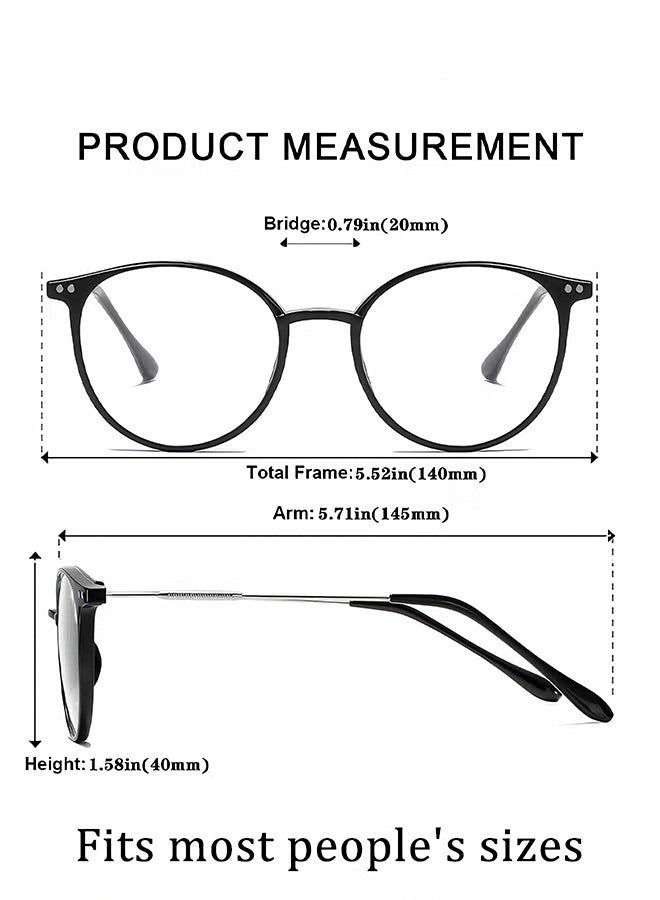 Happy D Blue Light Glasses for Women Men Round Lightweight Eyeglasses Oval Eyewear Glasses Anti Blue Light Blocking Eye Glasses for Reading Gaming Computer Anti Radiation UV Ladies Eyeglass Clear - Image 3