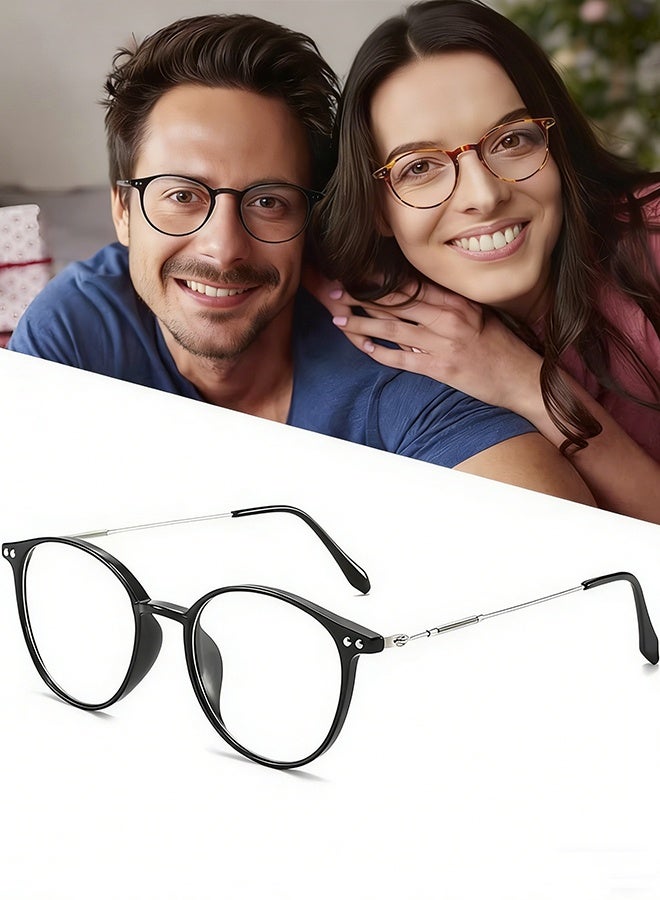 Happy D Blue Light Glasses for Women Men Round Lightweight Eyeglasses Oval Eyewear Glasses Anti Blue Light Blocking Eye Glasses for Reading Gaming Computer Anti Radiation UV Ladies Eyeglass Clear - Image 1
