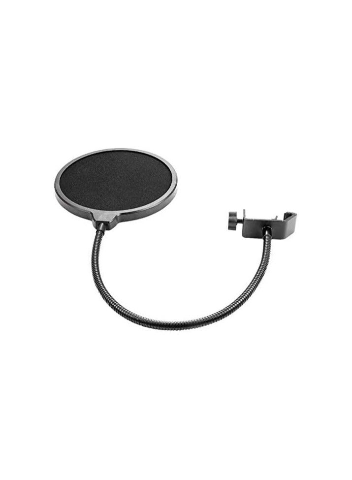 erorex Double Layer Studio Microphone Wind Screen Pop Filter for Speaking Recording, Black - Image 3