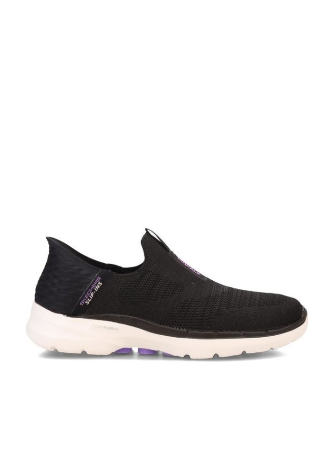 SKECHERS Women's Slip-Ins: GOwalk 6 - Fabulous View Slip-On Sneaker, Black/Lavender, 37 EU - Image 1