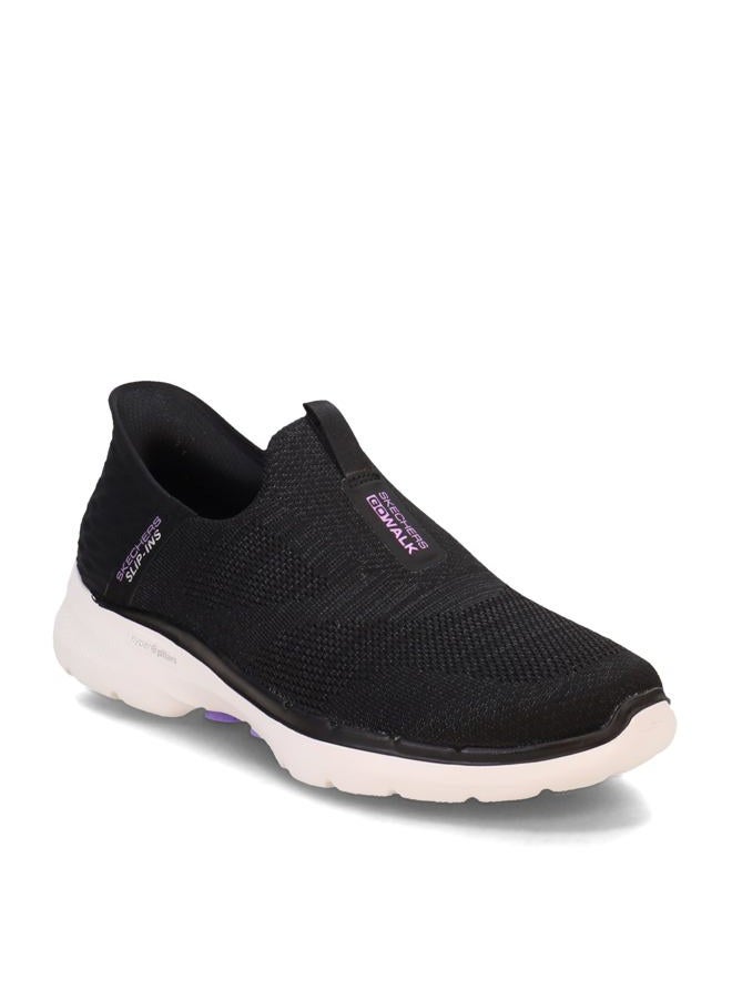SKECHERS Women's Slip-Ins: GOwalk 6 - Fabulous View Slip-On Sneaker, Black/Lavender, 37 EU - Image 4