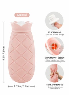SYOSI Hot Water Bottle Bag with Knit Cover for Microwave Heating Silicone, Hot  Cold Therapies Back Pain   Gift for g ir lf rie n d, Mather, Valen tine's Day, Gift Exchange Party Pink   Long2  - Image 5