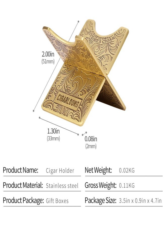 hancigar Cigar Stand Stainless Steel Foldable Cigar Holder(Gold1) with PU Leatherette Pouche Gifts for Men - Image 4