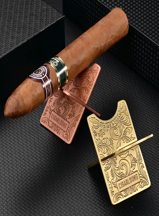 hancigar Cigar Stand Stainless Steel Foldable Cigar Holder(Gold1) with PU Leatherette Pouche Gifts for Men - Image 3