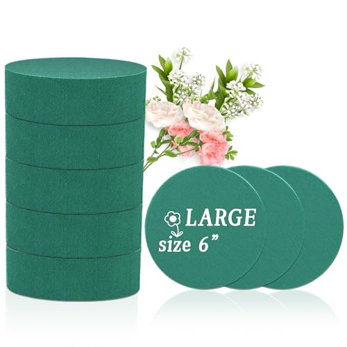 SupKing Large Round Floral Foams 6", 8 Pcs Sponge Foam Blocks Green Wet Dry Flower Foams Plant Foam for Florist Craft Artificial Flower Arrangements - Image 1