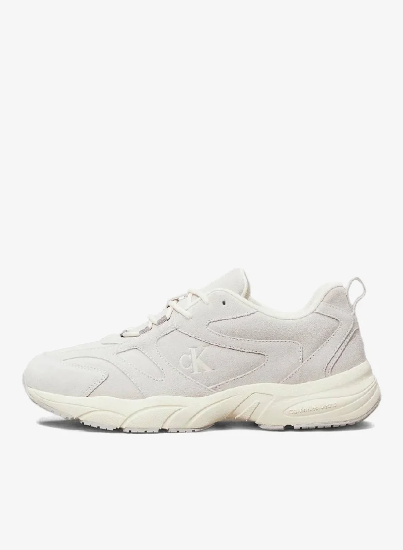 Calvin Klein Jeans Oyster Mushroom/Creamy White Suede Trainers for Men | Best Price UAE