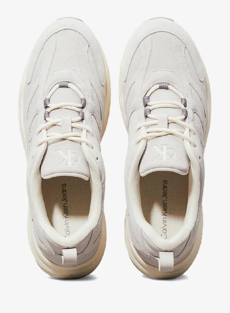 Calvin Klein Jeans Oyster Mushroom/Creamy White Suede Trainers for Men | Best Price UAE
