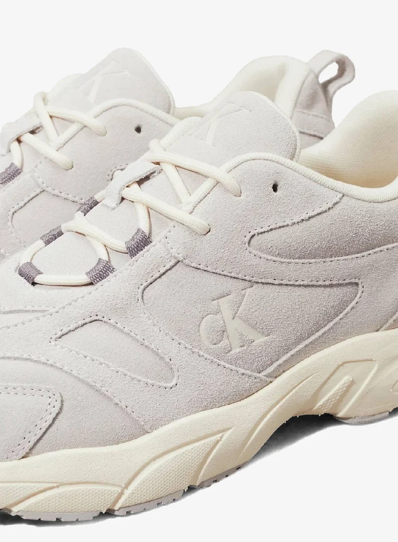 Calvin Klein Jeans Oyster Mushroom/Creamy White Suede Trainers for Men | Best Price UAE