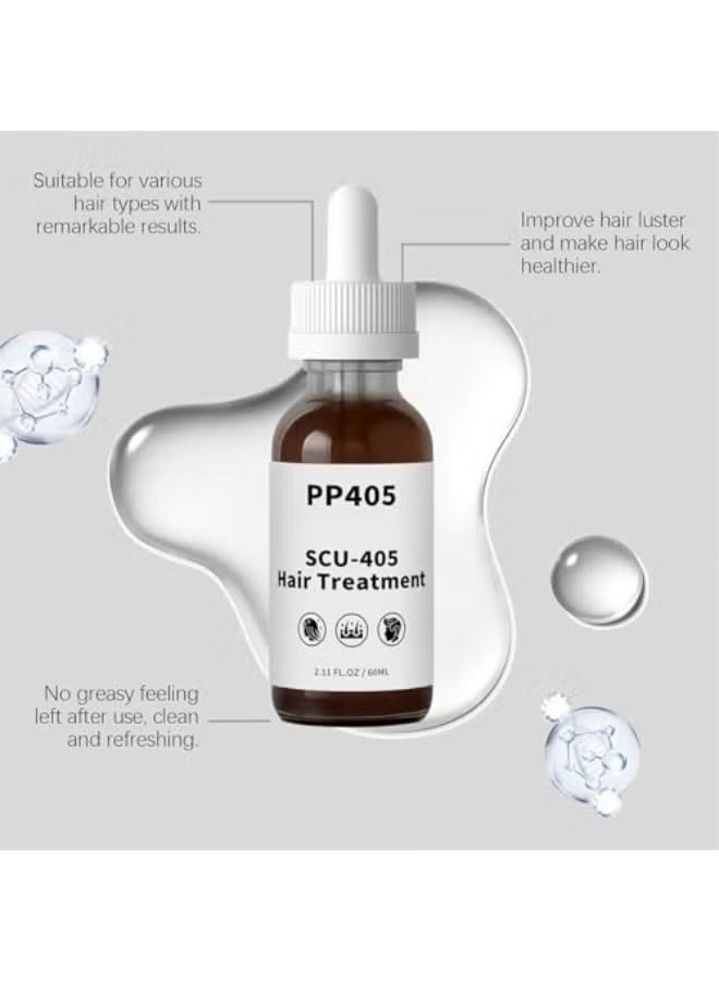 Miurixo علاج الشعر PP405، زيت نمو الشعر SCU-405، مصل مضاد لتساقط الشعر، زيت مغذي لفروة الرأس، إصلاح التلف، منع التساقط، سريع الامتصاص وغير دهني (قطعة واحدة) - Image 1