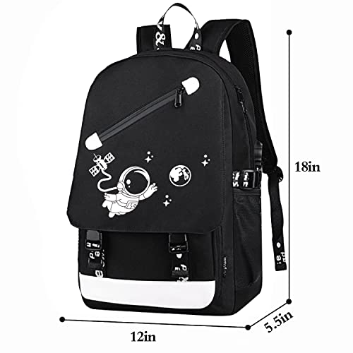 FEWOFJ Anime Astronaut Backpack for Boys, School Bags Glow Bookbags for Teenagers - Image 2