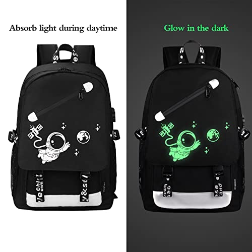FEWOFJ Anime Astronaut Backpack for Boys, School Bags Glow Bookbags for Teenagers - Image 3
