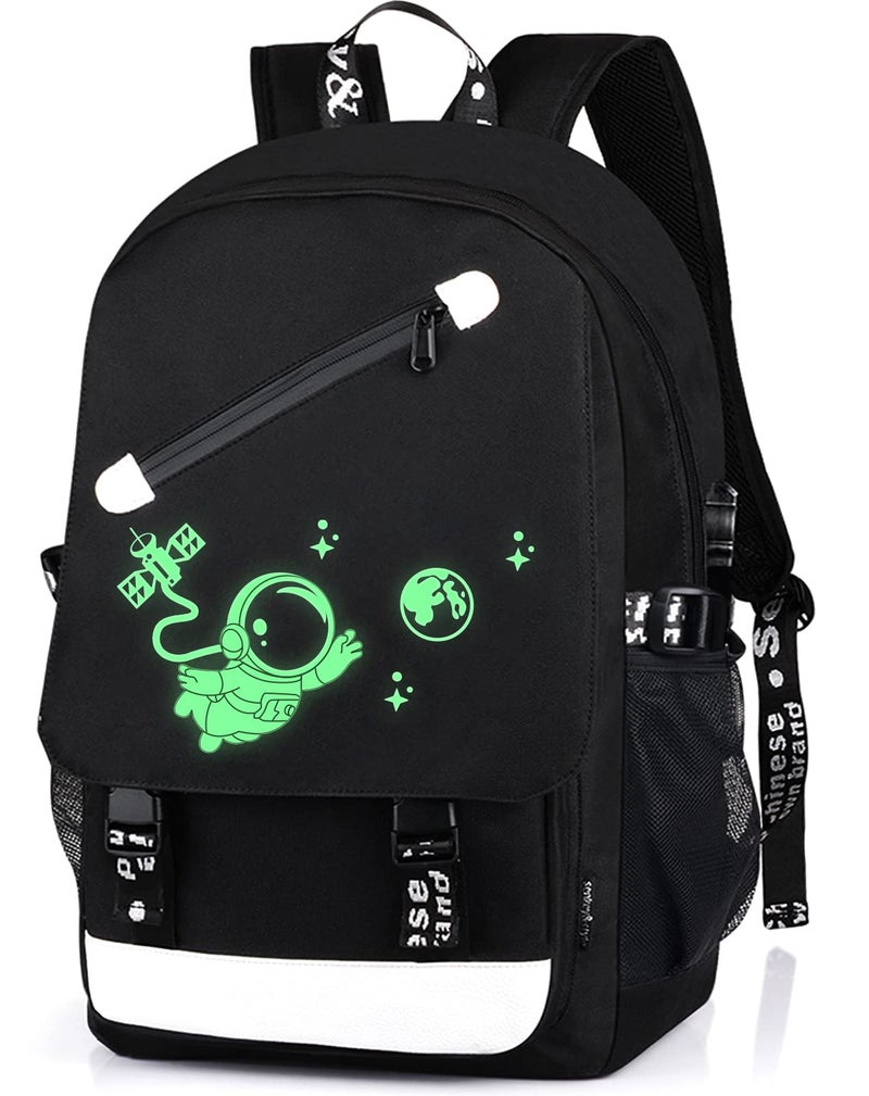 FEWOFJ Anime Astronaut Backpack for Boys, School Bags Glow Bookbags for Teenagers - Image 1