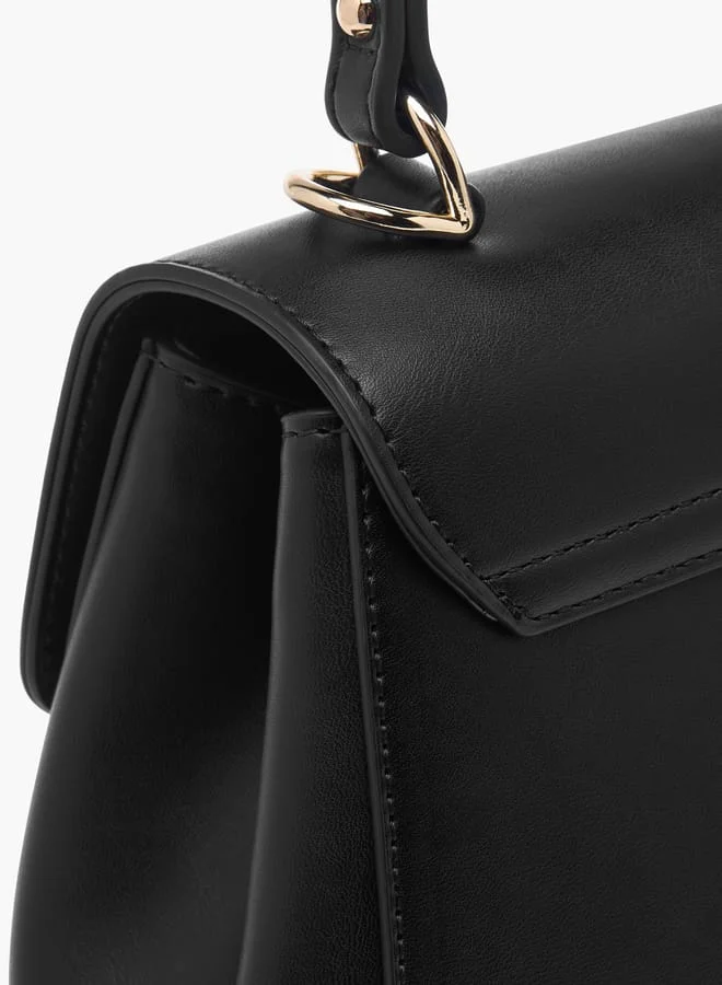 Celeste Women Monogram Embossed Satchel Bag with Top Handle and Detachable Strap