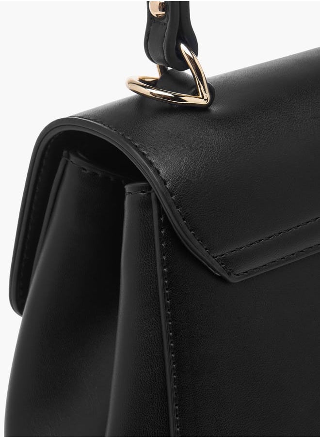 Celeste Women Monogram Embossed Satchel Bag with Top Handle and Detachable Strap  - Image 5