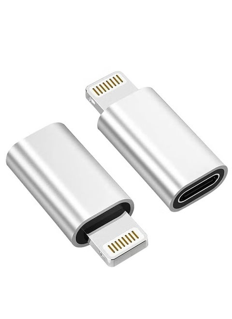 2 Pack USB C Female to Lightning Male Adapter, Support Charging, and Data Transmission, USB