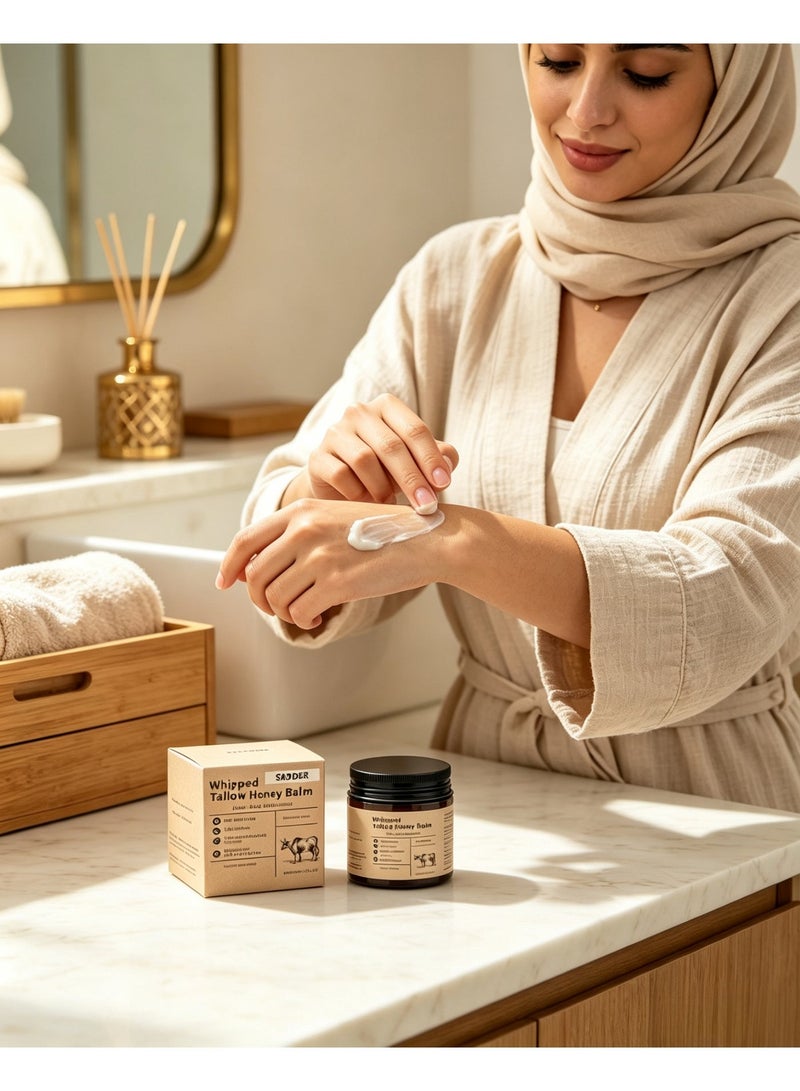 SADOER Intense Nourishing Body Cream & Balm - With Natural Beef Tallow for 72H Moisture, Deep Repair for Dry Skin, Halal Certified, Non-Greasy Formula - Image 3