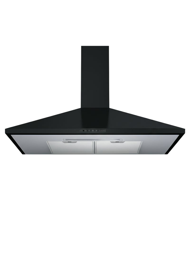 فابر Kitchen Cooker Hood, 90 cm Wall-Mount, 380 m³/h Suction Power, 3-Speed , LED Lighting, Black Stainless Steel, VALUE PB BK A90 ( Made in Italy ) 145 W 320.0557.544 Steel - Black - Image 1