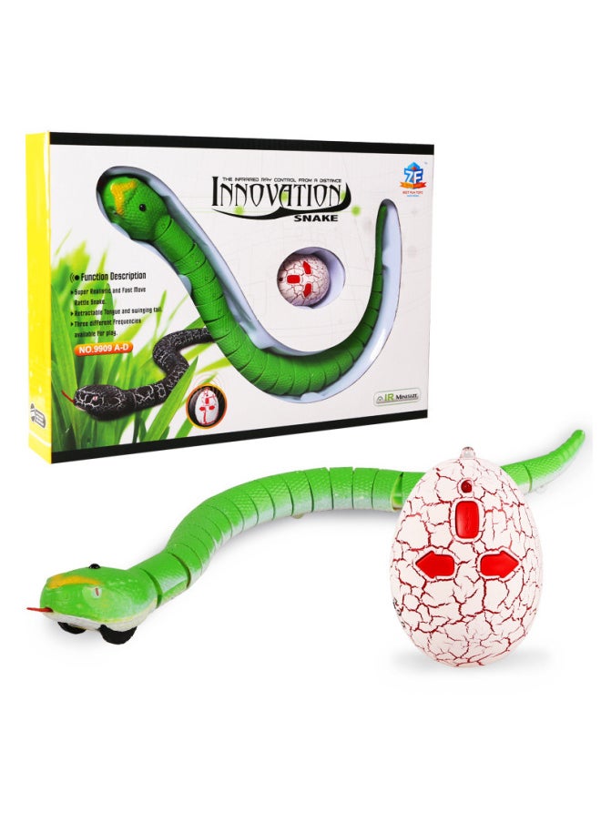 Exotic Simulation Remote Control Cobra Infrared Remote Control Realistic Trick Rattlesnake Mini Animal Model Toy-Color:9909 Rattlesnake-Green  - Image 1