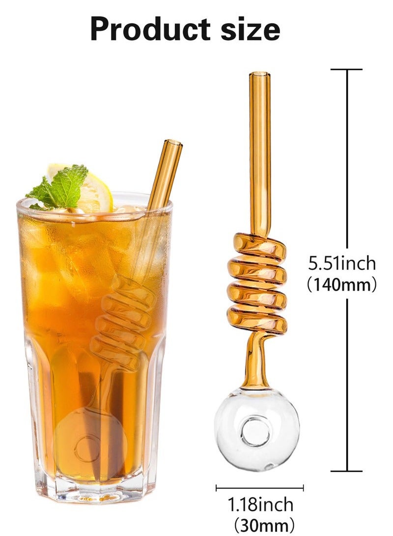 شاو تشن 5pcs قسط مقاومة للحرارة الزجاج القش عالية بوروسيليكات ماتيريا للاستخدام طويل الأمد (لون عشوائي) - Image 2