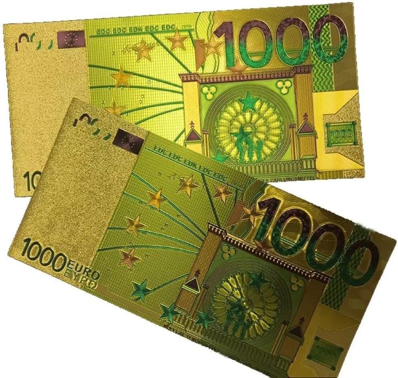 Gold-Plated Banknote Collectible Marker Set: 5-Piece - Top-Load Design Clear Display for Collectors, Gift Givers, Home Collection Display - Image 2