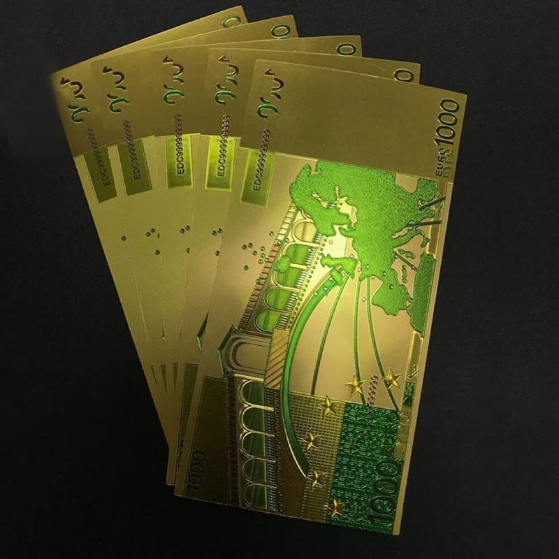 Gold-Plated Banknote Collectible Marker Set: 5-Piece - Top-Load Design Clear Display for Collectors, Gift Givers, Home Collection Display - Image 3