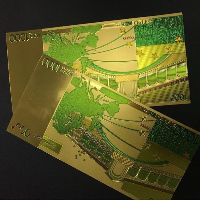 Gold-Plated Banknote Collectible Marker Set: 5-Piece - Top-Load Design Clear Display for Collectors, Gift Givers, Home Collection Display - Image 4