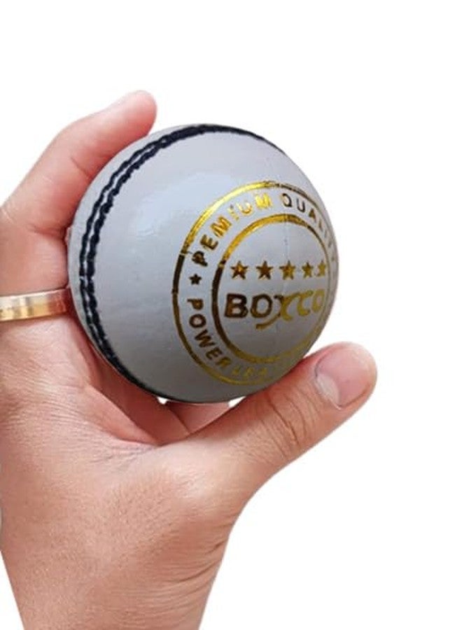 BOXCO Power Series White Cricket Leather Ball | Durable Handmade 4 Piece | Pack of 4 for T20, One Day, Test & Practice - Image 4