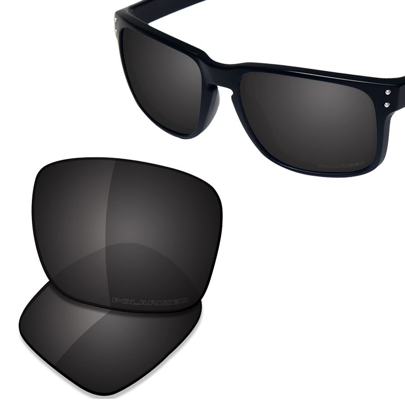 SAUCER SAUCER Premium Replacement Lenses for Oakley Holbrook OO9102 Sunglasses High Defense - Carbon Black Polarized  - Image 2