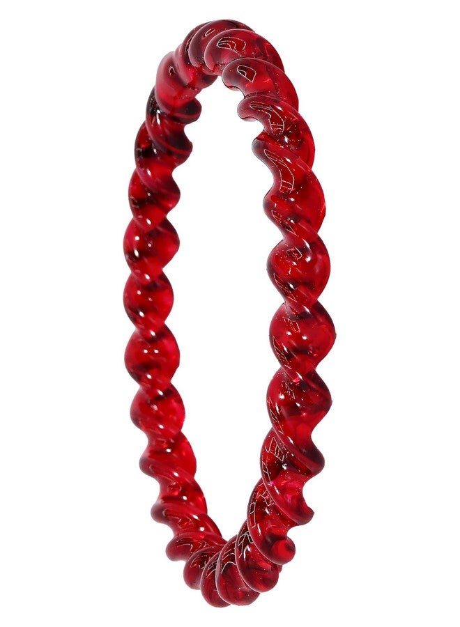 NMII Twisted Design Spiral Crystal Glass Kada Set For Women & Girls | Bangles For Women Glass Bangles Kangan | Glass Bangles Set Red | Crystal Glass Bangles | Kanch ke Kade-(GK37-Baldar-Red-2.8) - Image 5