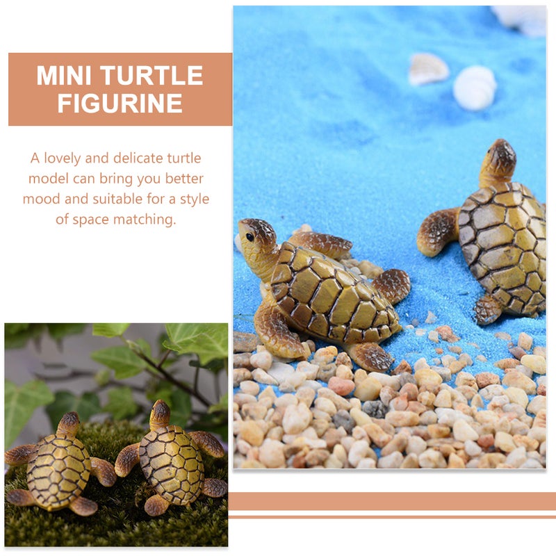 6pcs Miniature Turtle Figurine Turtle Status Landscape Turtle Decorations - Image 2
