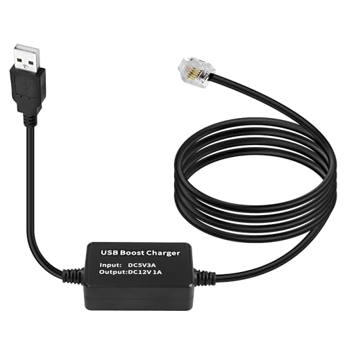 MEIRIYFA Radar Detector Power CableUSB 5V to 12V RJ11 Radar Detectors Replacement Power Cord Step Up Boost Adapter Cable wRJ11 Telephone Connector15M - Image 1