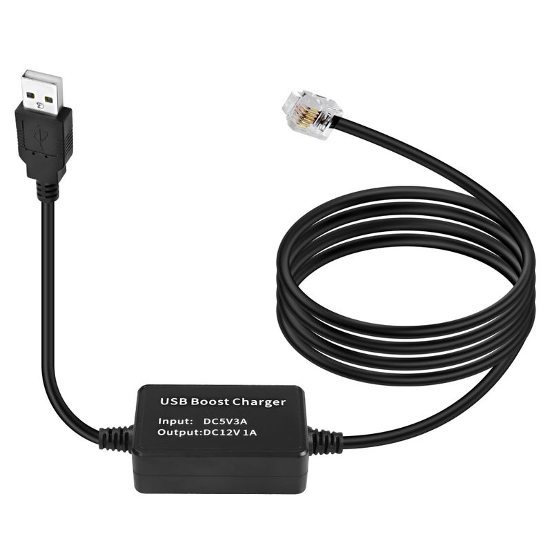 MEIRIYFA Radar Detector Power CableUSB 5V to 12V RJ11 Radar Detectors Replacement Power Cord Step Up Boost Adapter Cable wRJ11 Telephone Connector15M - Image 2