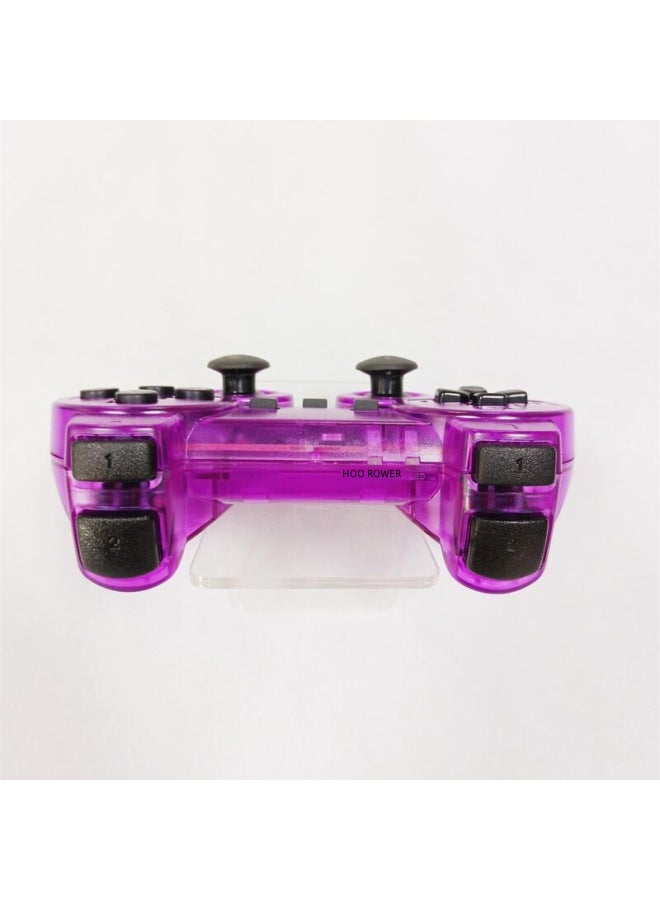 وحدة تحكم ألعاب لاسلكية P2 بمقبض شفاف ملون مزدوج الاهتزاز لجهاز PS2 المضيف مادة ABS واجهة PS/2 ملحق ألعاب - لون المنتج: White Snow Spline - Image 3