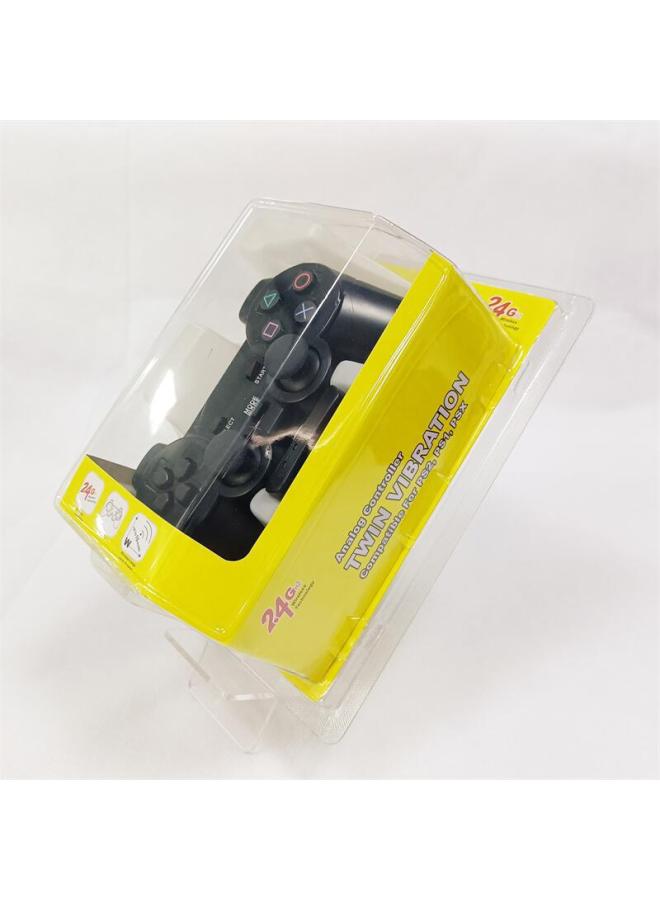 وحدة تحكم ألعاب لاسلكية P2 بمقبض شفاف ملون مزدوج الاهتزاز لجهاز PS2 المضيف مادة ABS واجهة PS/2 ملحق ألعاب - لون المنتج: White Snow Spline - Image 2