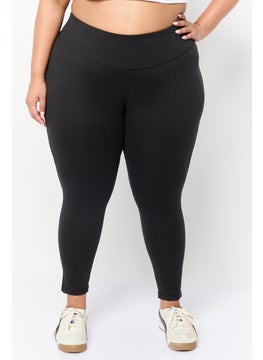 Women Plus Size Training 7/8 Leggings, Black
