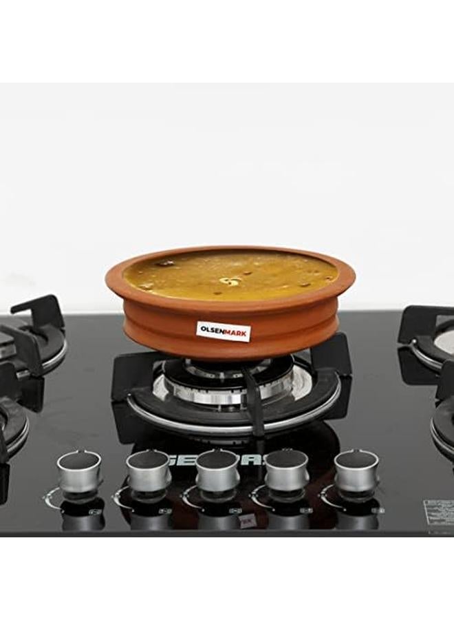 أولسنمارك أواني الطبخ التقليدية أورولي تشاتي بتصميم عميق وكبير مقاس 25 سم، مصنوعة من مواد صديقة للبيئة بنسبة 100%، مثالية لحساء الدجاج بالكاري دال وأكثر من ذلك - Image 4