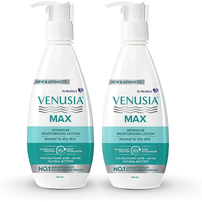 VENUSIA Dr Reddy's Max Intensive Moisturizing Lotion for Everyday Use, 300g (Pack of 2) - Image 1